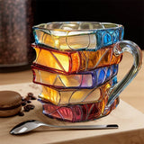 Taza 3D Artesanal Única para Amantes de los Libros