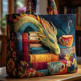 Bolsa Artesanal - Dragón con Libros y Tazas
