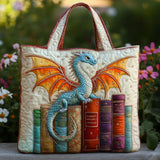 Bolsa Artesanal - Dragón Esmeralda, Guardián de los Libros